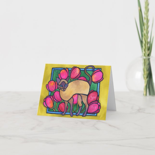 Carte Tonkinese et tulipes (Devant)