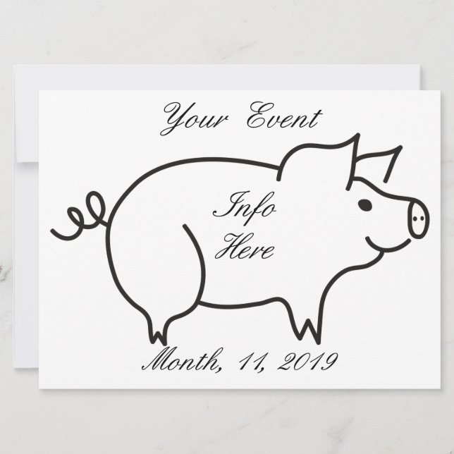 Carte Tonnerre d'animal de porc (Devant)