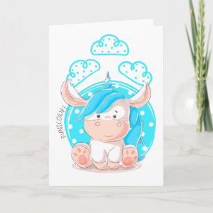 Carte Tonnes de Fun Boy 1er Anniversaire Blue Hair Unico