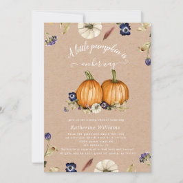 Carte tons d'automne citrouille baby shower 