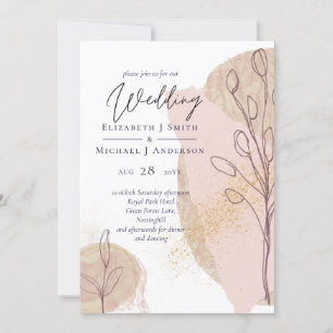Carte Tons de terre naturels Mariage Abstrait