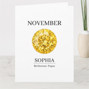 Carte Topaze de Novembre Anniversaire Personnalisé