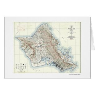Carte topographique 1938 d'Oahu Hawaï