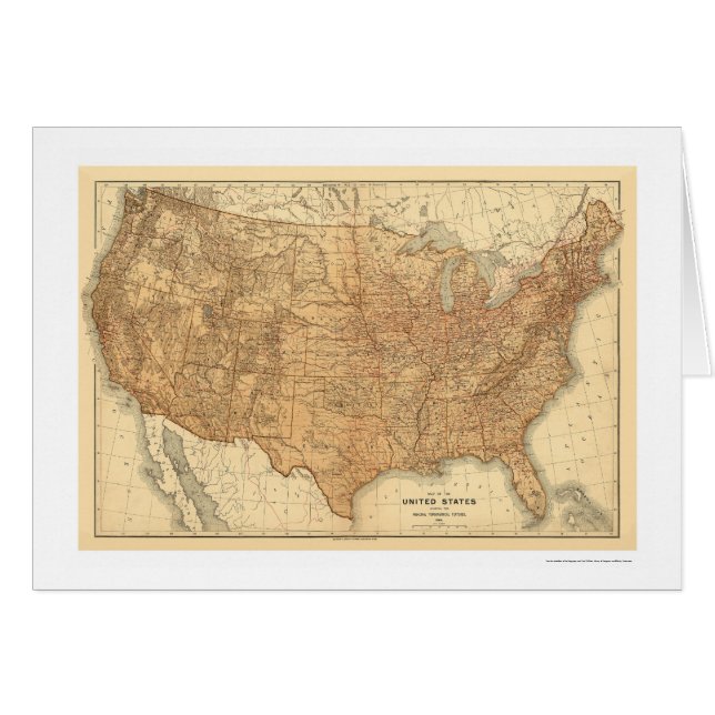 Carte topographique des Etats-Unis - 1883 (Devant horizontal)