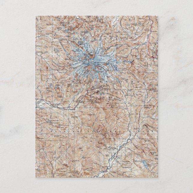 Carte topographique vintage Mount Rainier Washingt (Devant)