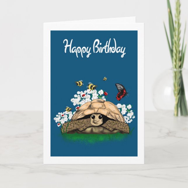 Carte Tortoise Art Birthday Card - Ajouter son salut (Devant)