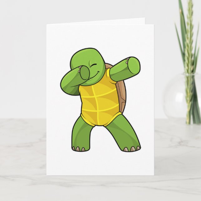 Carte Tortue au dab de danse hip hop (Devant)