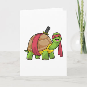 Carte Tortue aux arts martiaux avec épée