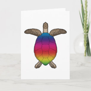 Carte Tortue aux couleurs arc-en-ciel