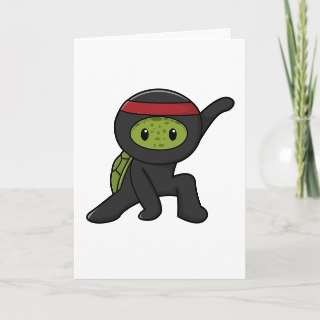 Carte Tortue avec carapace en ninja (Devant)
