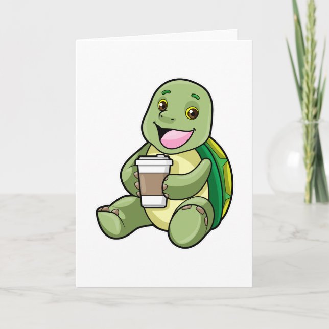 Carte Tortue avec Shell & Café à aller (Devant)
