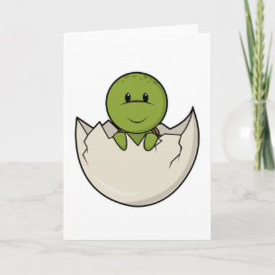 Carte Tortue bébé avec coquille d'œuf