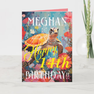 Carte Tortue Classique Et Océan Joyeux Anniversaire