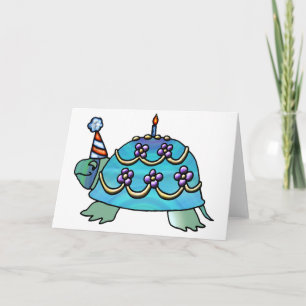 Carte Tortue d'anniversaire