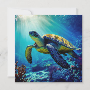 Carte Tortue de mer Océan Marine Vie Plage Nature Animau