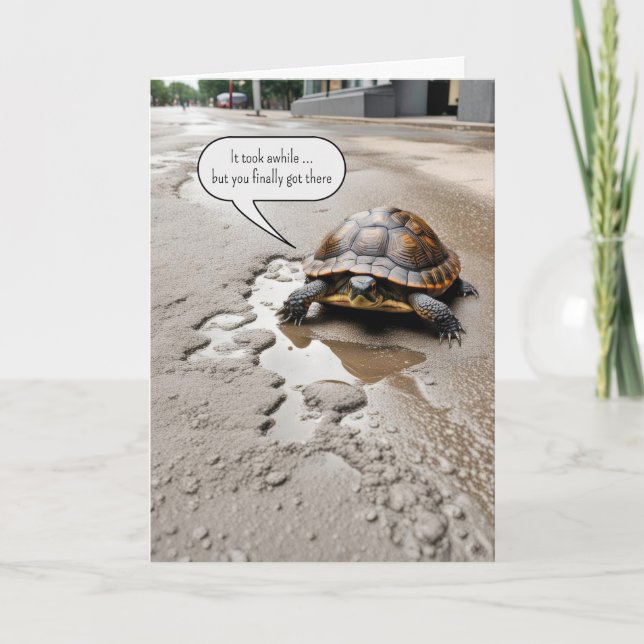 Carte Tortue de retraite heureuse (Devant)