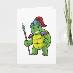 Carte Tortue en Guerrier avec Lance & Casque