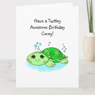 Carte Tortue personnalisée Joyeux anniversaire Page Co