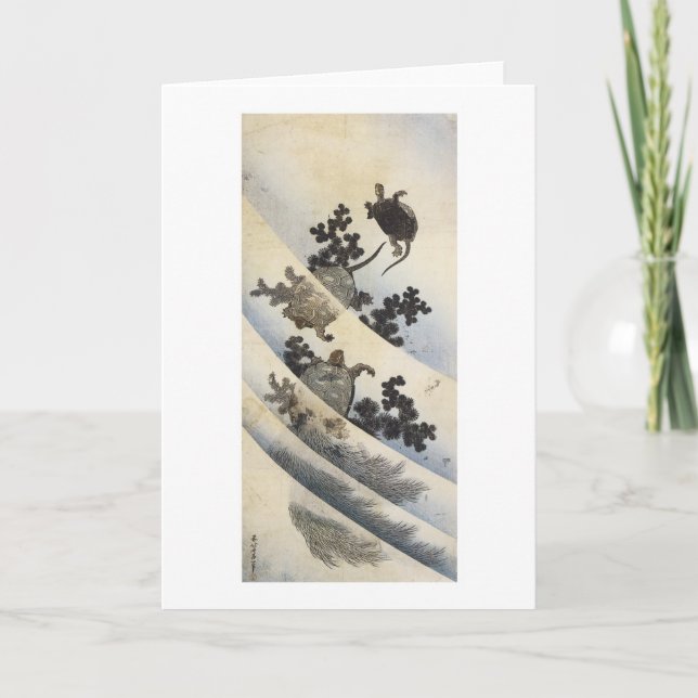 Carte Tortues de mer, Hokusai, 1832 (Devant)