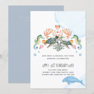 Carte Tortues de mer Mariage de vache de mer avec mariée