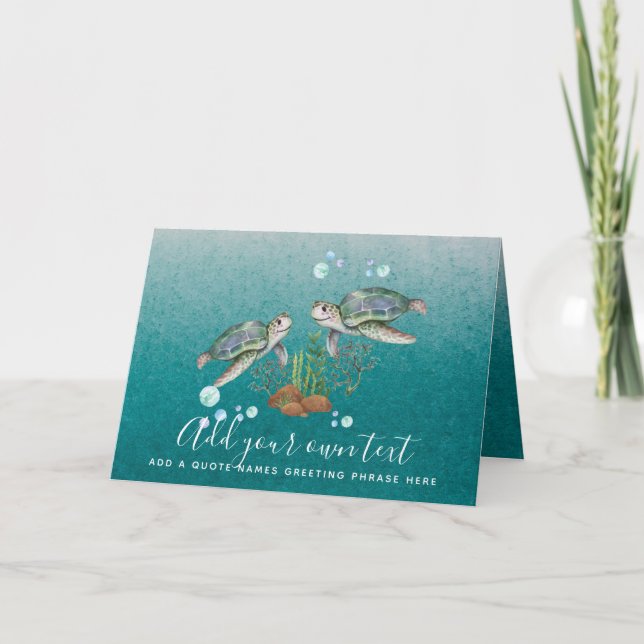 Carte TORTUES MARITIMES Personnalisées (Devant)