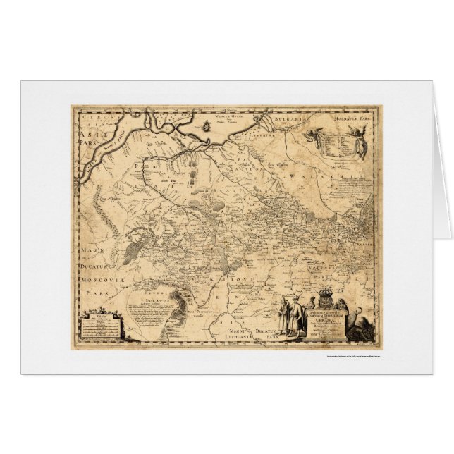 Carte tôt 1648 de l'Ukraine (Devant horizontal)