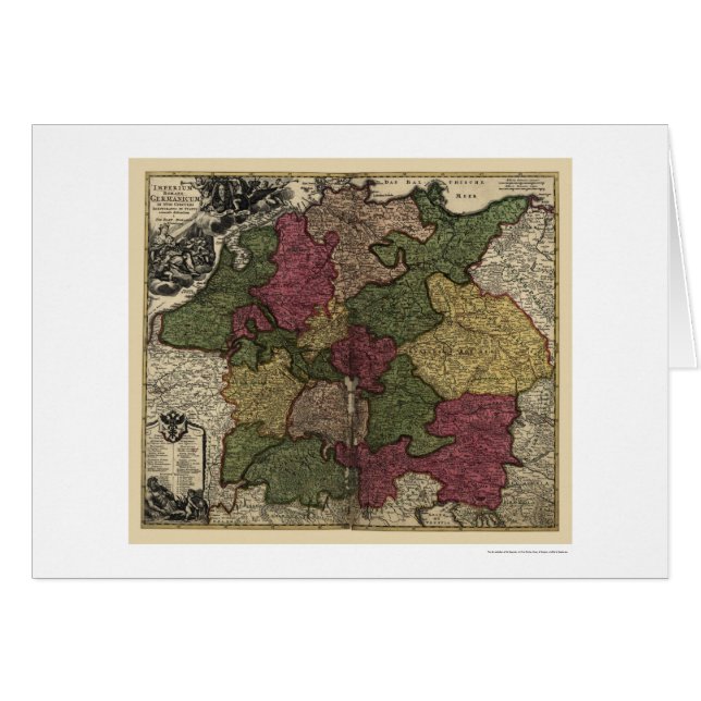 Carte tôt 1710 de l'Allemagne (Devant horizontal)