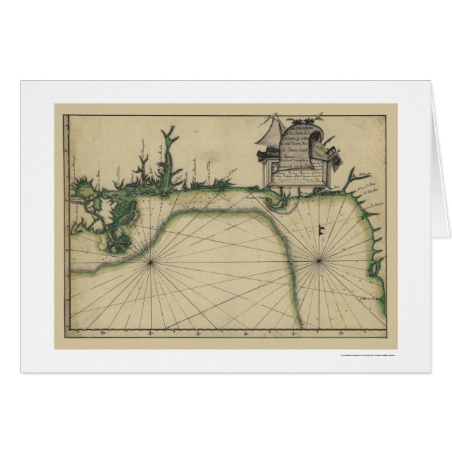 Carte tôt 1784 de Côte du Golfe (Devant horizontal)