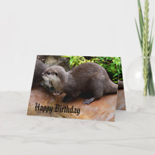 Carte Totalement adorable petite loutre grise, Joyeux An