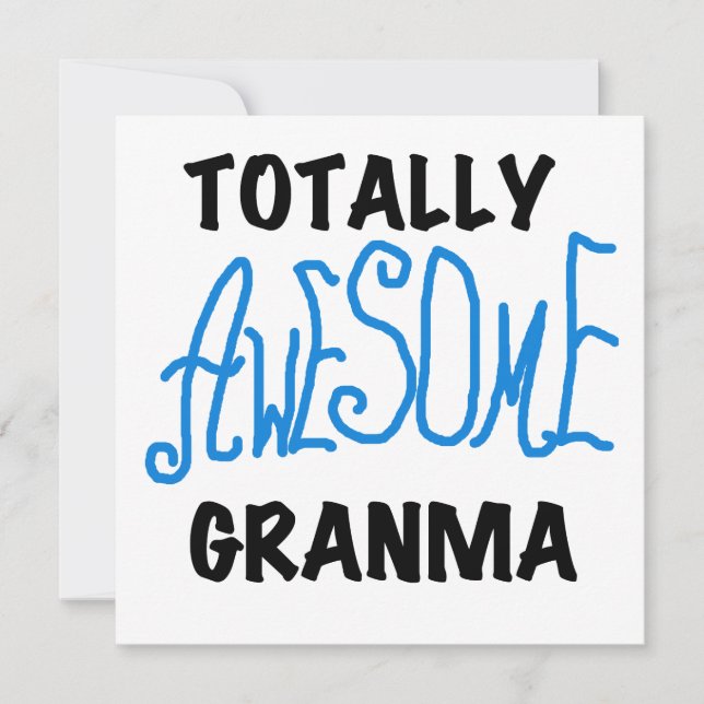 Carte Totalement génial Granma Blue Tshirts Cadeaux (Devant)