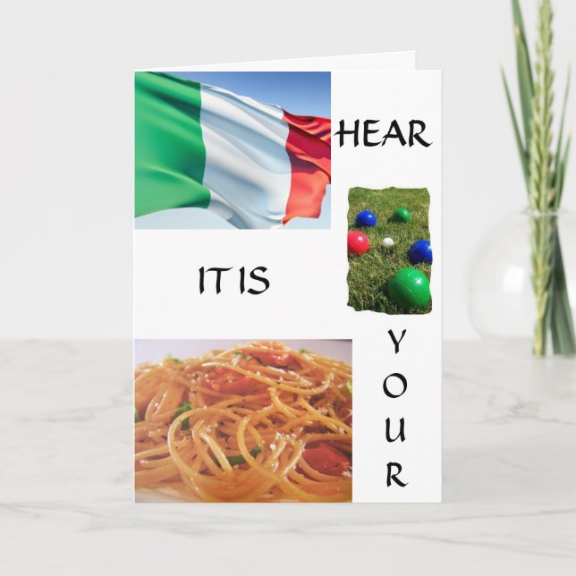 CARTE "TOTALEMENT ITALIEN SOUHAITE D'ANNIVERSAIRE" (Devant)