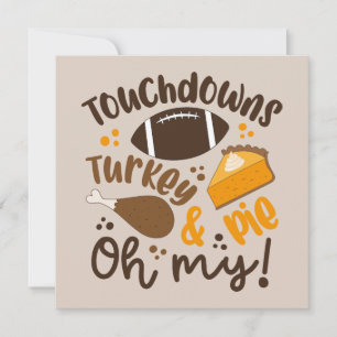 Carte Touchdowns dinde et tarte Oh mon dieu