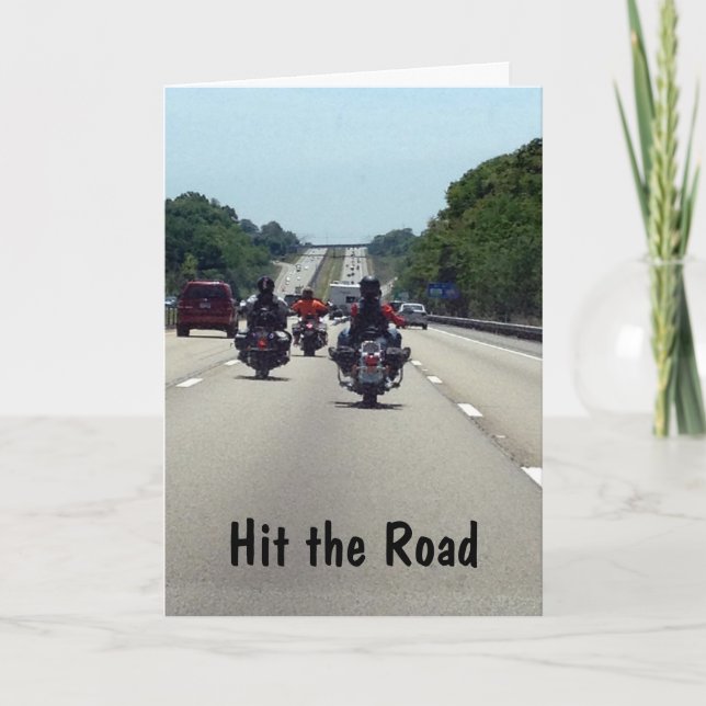 CARTE TOUCHER LA ROUTE=MOTORCYCLE STYLE ANNIVERSAIRE (Devant)