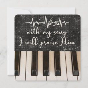 Carte Touches de piano avec Psaumes Bible Verse Citation