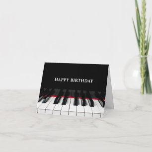 Carte Touches de piano noir tut joyeux anniversaire