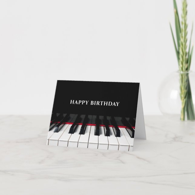 Carte Touches de piano noir tut joyeux anniversaire (Devant)