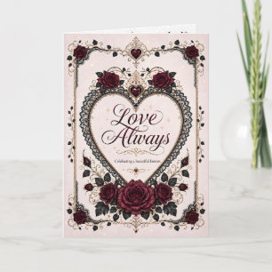 Carte Toujours Amour Gothique Bourgogne Cœur Mariage