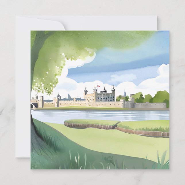 Carte Tour de Londres | Paysage de l'aquarelle britanniq (Devant)