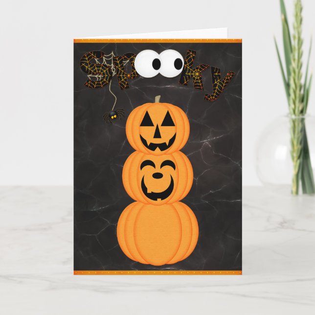 Carte Tour effrayante de citrouille de Halloween (Devant)