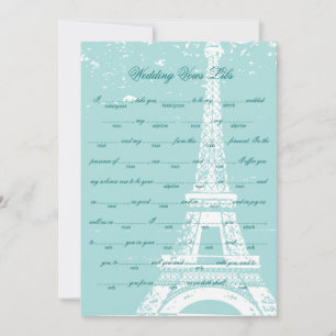 Carte Tour Eiffel bleu Mariage Vows Libs