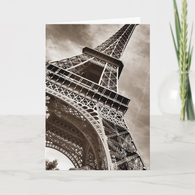 Carte Tour Eiffel couleur sépia Paris (Devant)