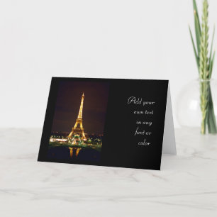 Carte Tour Eiffel la nuit - couleur