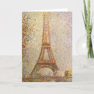 Carte Tour Eiffel par Georges Seurat, Art Vintage