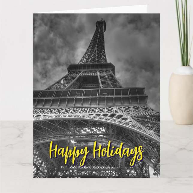 Carte Tour Eiffel Paris Travel Vintage Retro Art (Devant)