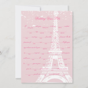Carte Tour Eiffel rose Mariage Vows Libs Jeu