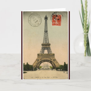 Carte Tour Eiffel vintage