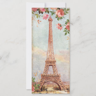 Carte Tour Eiffel vintage Paris Signets
