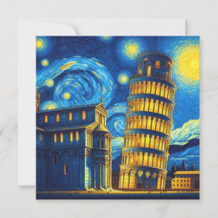 Carte Tour Starry Night Leaning De Pise Italie