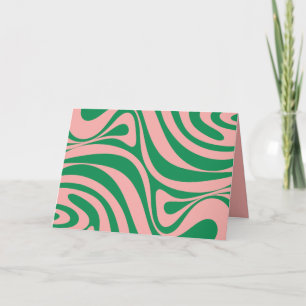 Carte Tourbillons super roses et verts