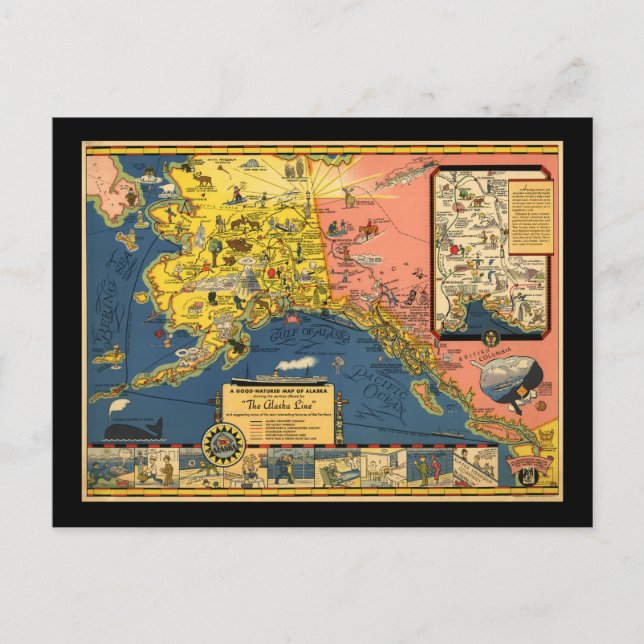 Carte touristique de l'Alaska du passé (Devant)